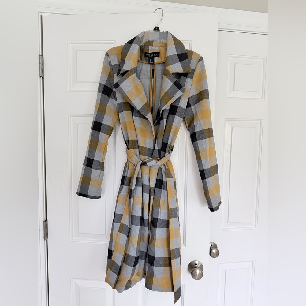 Rachel Zoe Checkered Belted Jacket